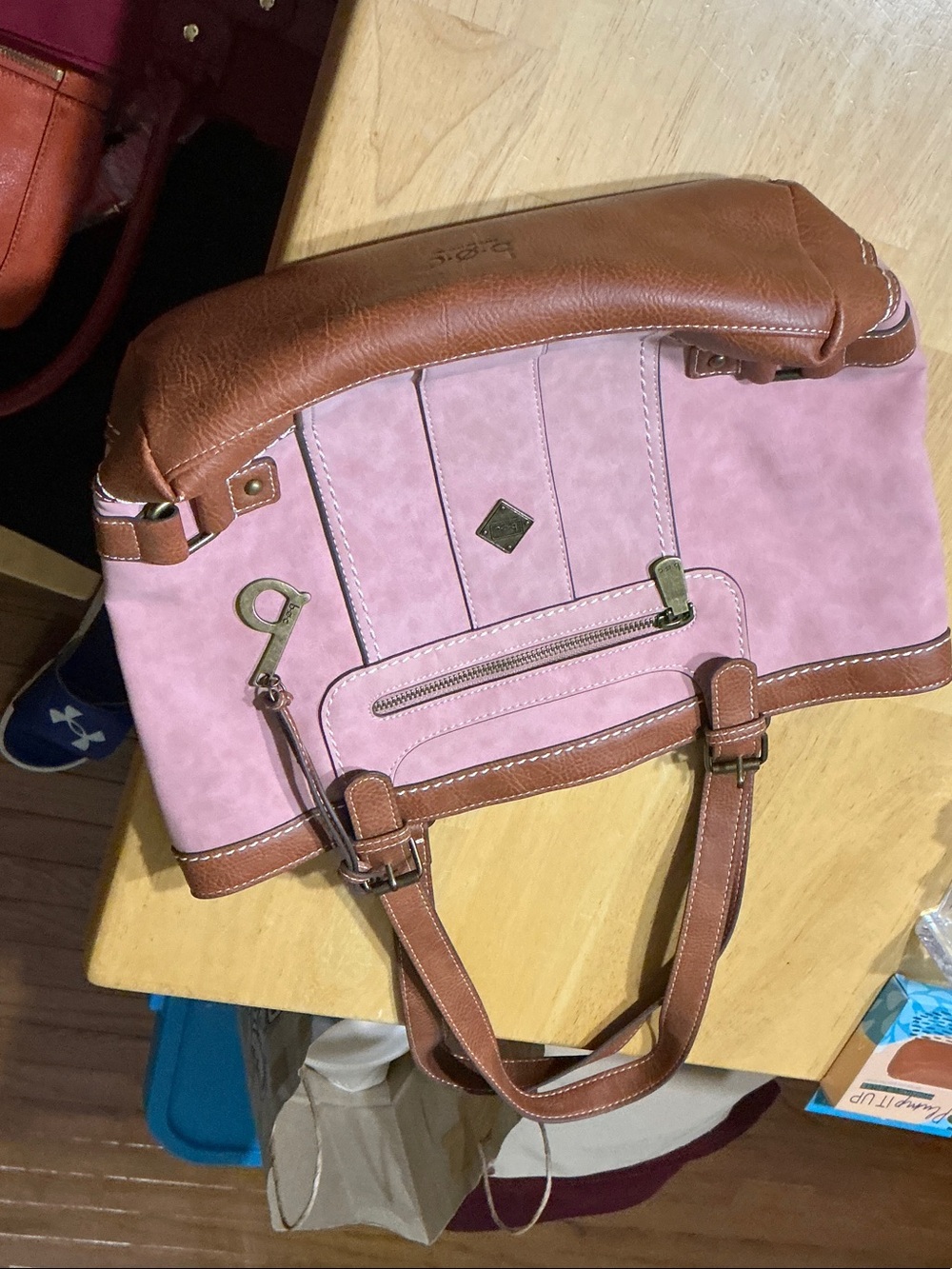 boc Pink and Brown Two-Tone Shoulder Bag